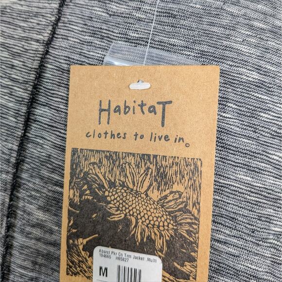 NEW Habitat Jacket Blazer Medium Black Gray Knit Abstract Button Front Lagenlook - Picture 11 of 14